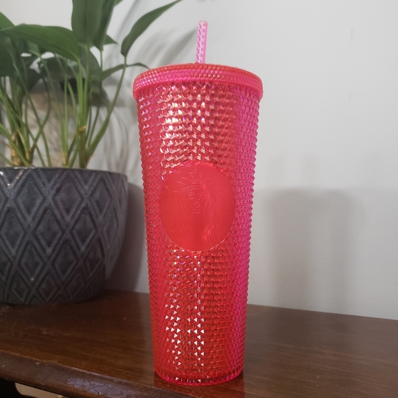 Starbucks Other - Starbucks 2019 Holiday Neon Pink Studded Tumbler